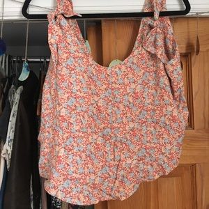 Reformation Sleeveless Ditsy Floral Crop Top